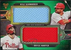 Kyle Schwarber / Bryce Harper [Emerald] #DRJ-HS Baseball Cards 2024 Topps Triple Threads Dual Jumbo Relic Prices
