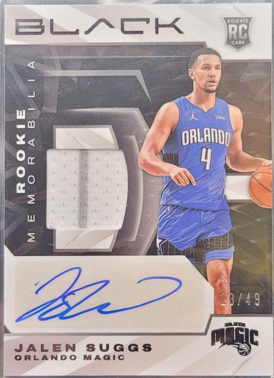Jalen Suggs #RMA-SU Basketball Cards 2021 Panini Black Rookie Memorabilia Autographs