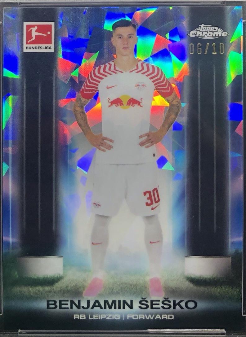 Benjamin Sesko #UB-5 2023 Topps Chrome Bundesliga Ultrabeam Soccer