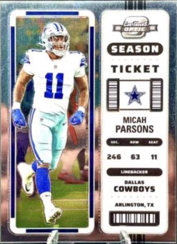 Micah Parsons #4 Football Cards 2022 Panini Contenders Optic
