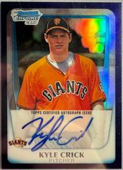 Kyle Crick #KCR Baseball Cards 2011 Bowman Chrome Draft Prospect Autographs Prices