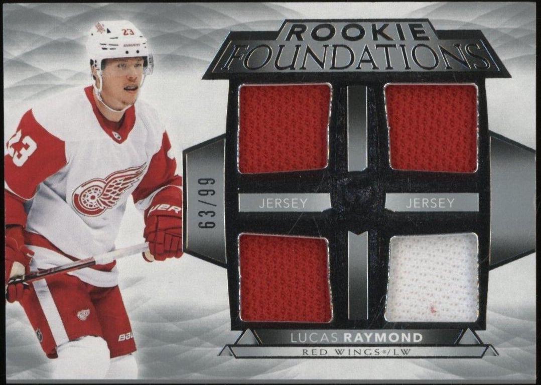 Lucas Raymond #F-LR Hockey Cards 2021 Upper Deck The Cup Foundations Quad Jersey