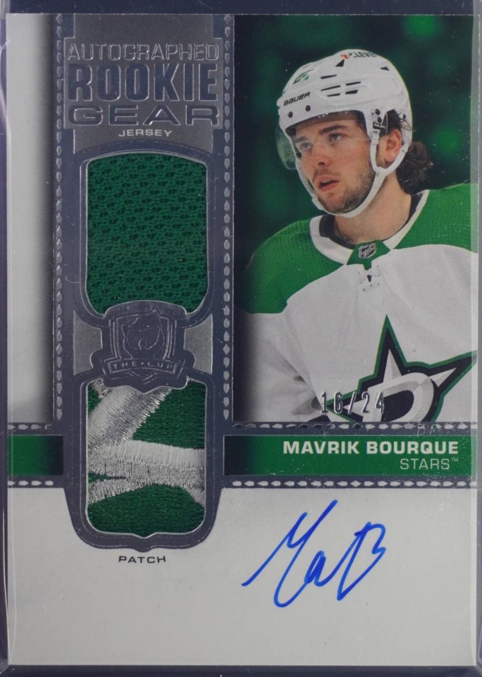 Mavrik Bourque #RG-MB 2024 Upper Deck The Cup Autograph Rookie Gear Hockey
