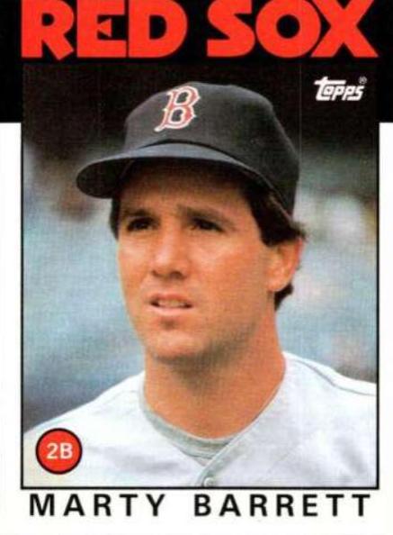 Marty Barrett #734 Baseball Cards 1986 Topps