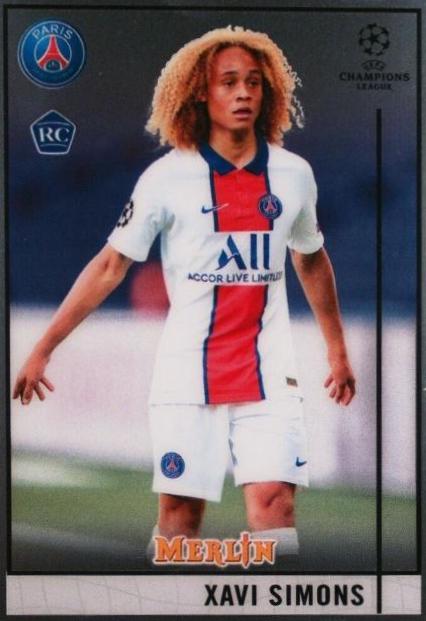 Xavi Simons #87 Soccer Cards 2020 Topps Merlin Chrome UEFA Champions League