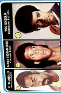 NBA Rebounds Leaders: Wilt Chamberlain / Kareem Abdul-Jabbar / Wes Unseld