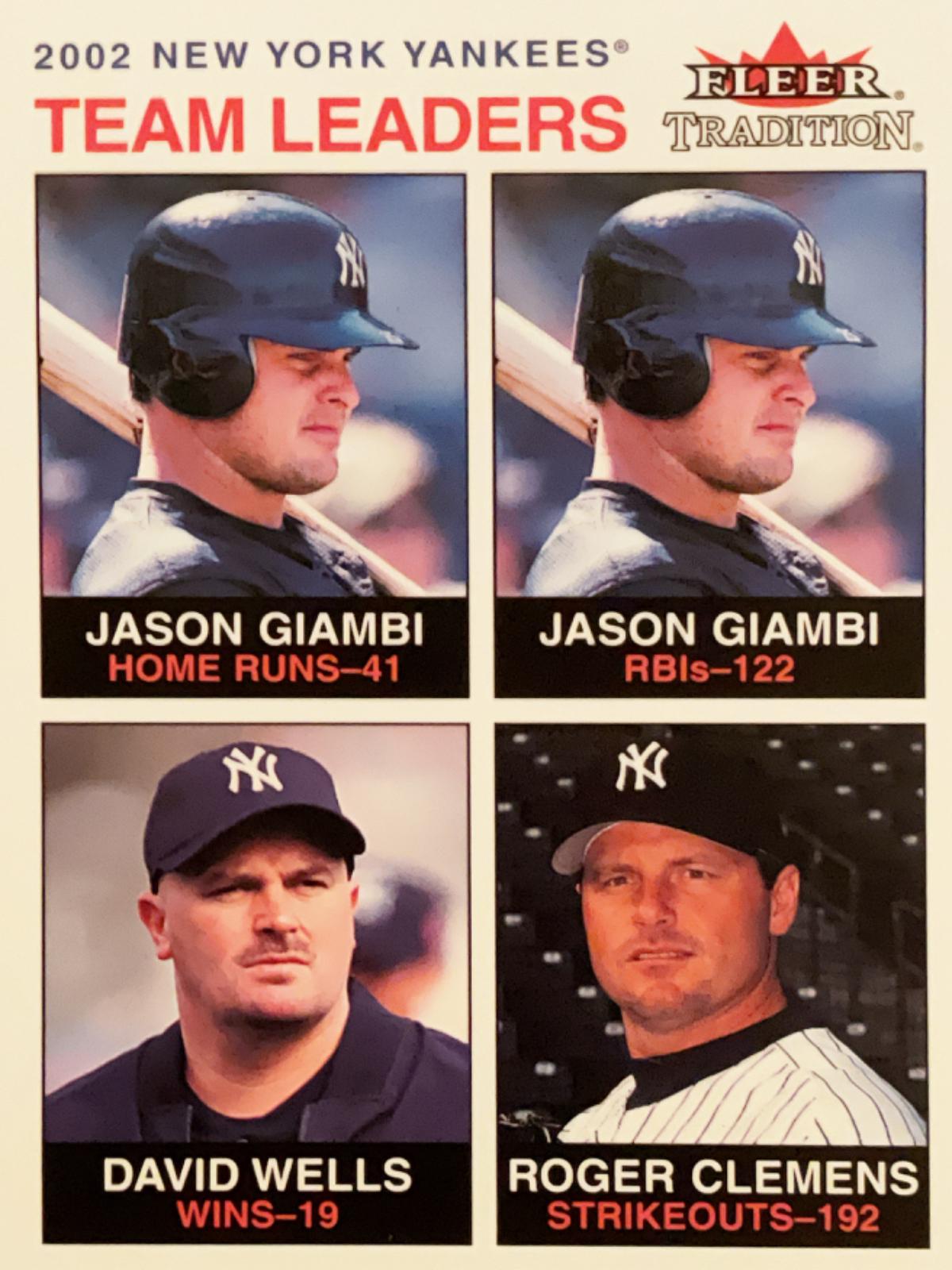 New York Yankees Team Leaders #20 Baseball Cards 2002 Fleer Tradition