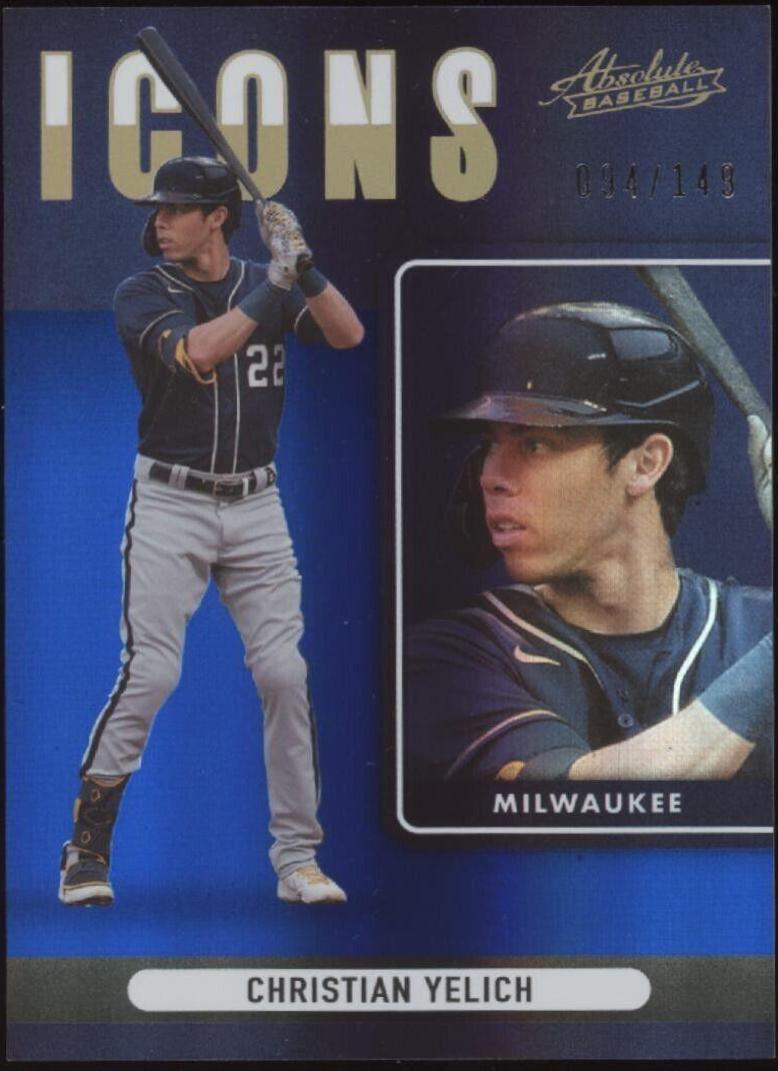Christian Yelich #I-10 Baseball Cards 2022 Panini Absolute Icons