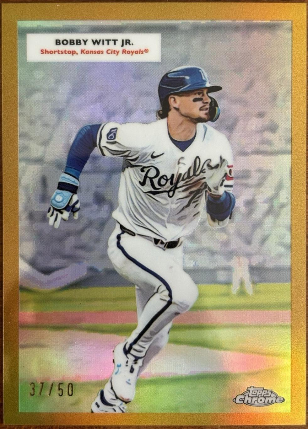 2025 Topps Chrome Platinum 1955 Double Header Bobby Witt Jr. / George Brett [Gold] #55DH-12 card