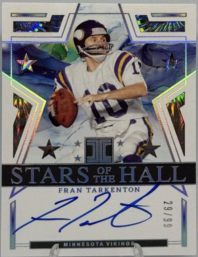 Fran Tarkenton #7 Football Cards 2024 Panini Impeccable Stars of the Hall Autograph