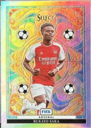 Bukayo Saka #9 Soccer Cards 2023 Panini Select FIFA Stained Glass
