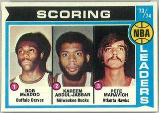 NBA Scoring Leaders: McAdoo, Jabbar, Maravich