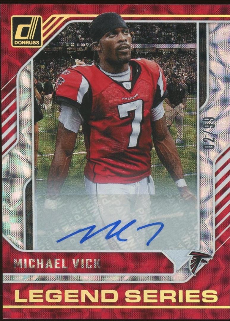 Michael Vick #11 Football Cards 2024 Panini Donruss The Legends Series Autograph