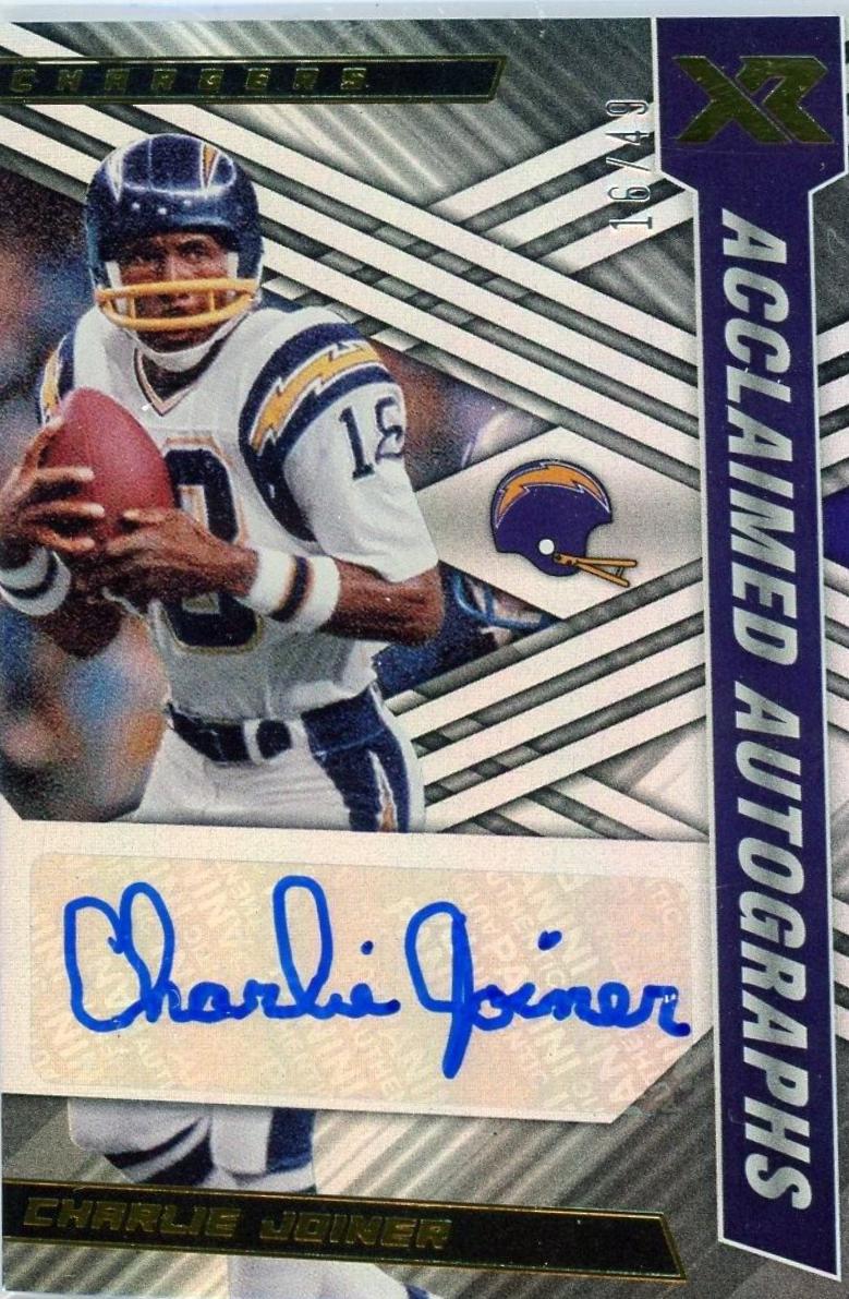 Charlie Joiner #ACA-CJ Football Cards 2022 Panini XR Acclaimed Autographs