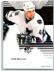 Todd Bertuzzi #87 Hockey Cards 2003 SP Authentic Prices