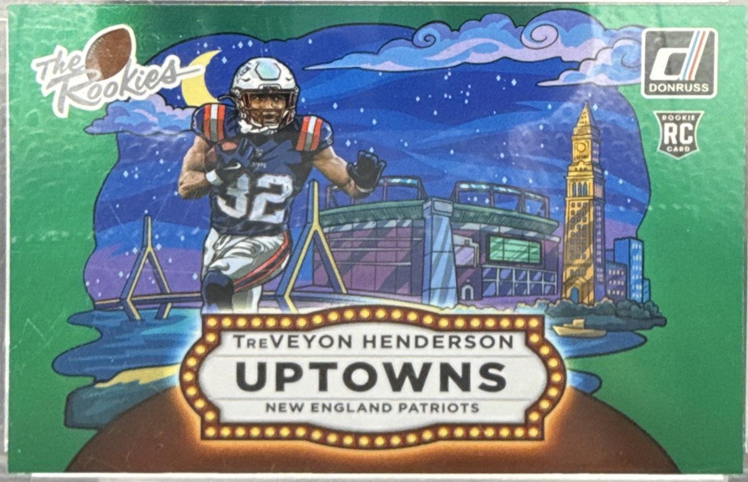 TreVeyon Henderson #TRU-6 2025 Donruss Rookies & Highlights Football The Rookies Uptowns Horizontal Green