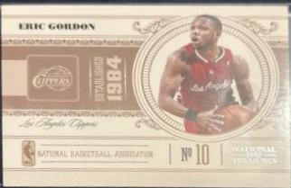 Eric Gordon #39 Basketball Cards 2010 Panini National Treasures