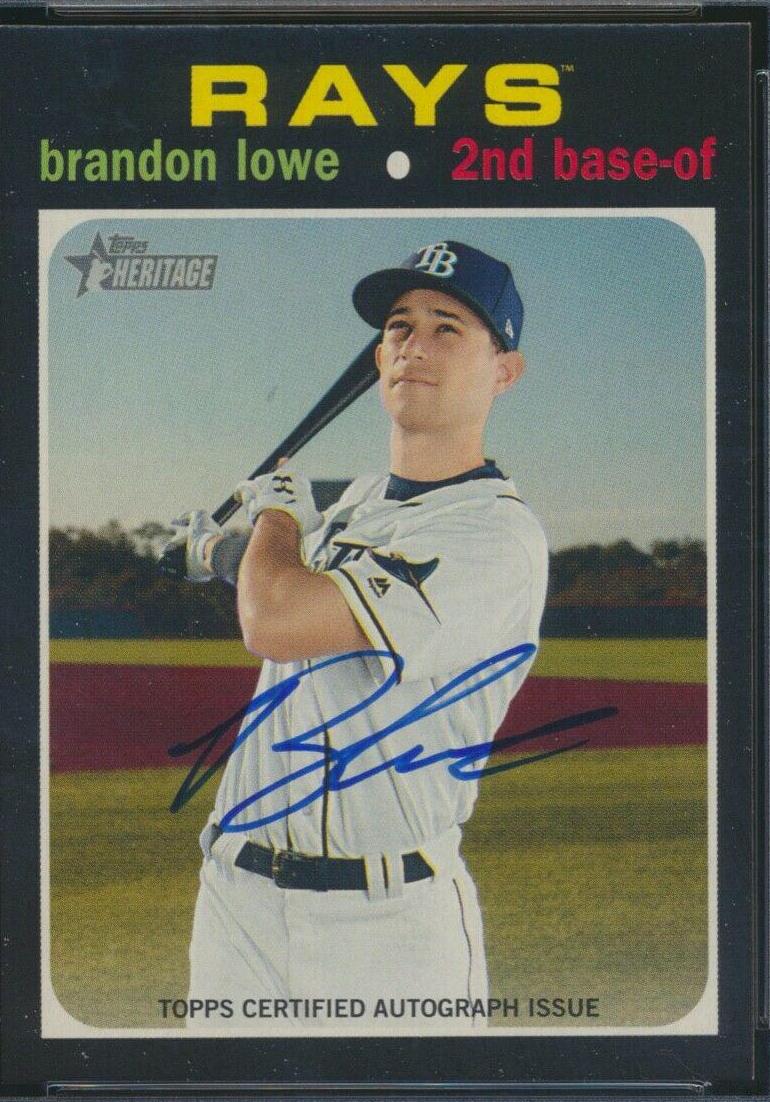 Brandon Lowe #ROA-BL Baseball Cards 2020 Topps Heritage Real One Autographs