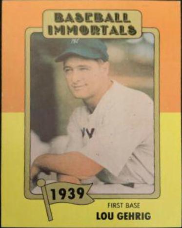 Lou Gehrig #22 Baseball Cards 1980 Baseball Immortals