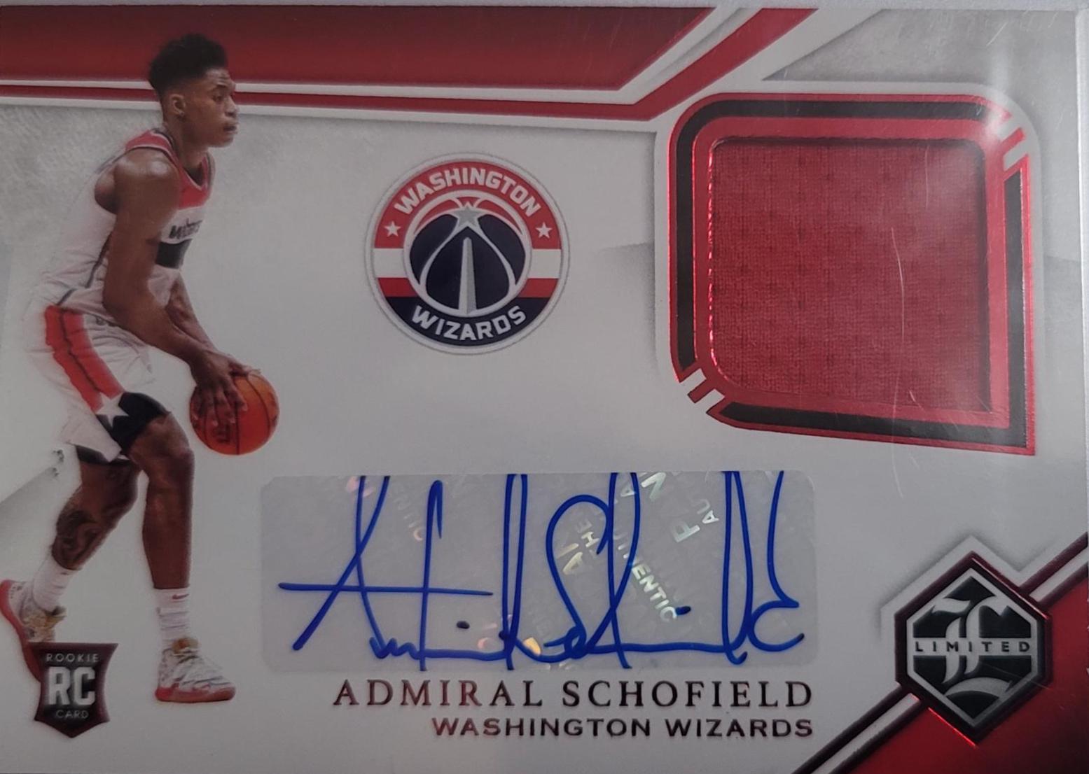 Admiral Schofield #LR-ASC Basketball Cards 2019 Chronicles Limited Rookie Jersey Auto