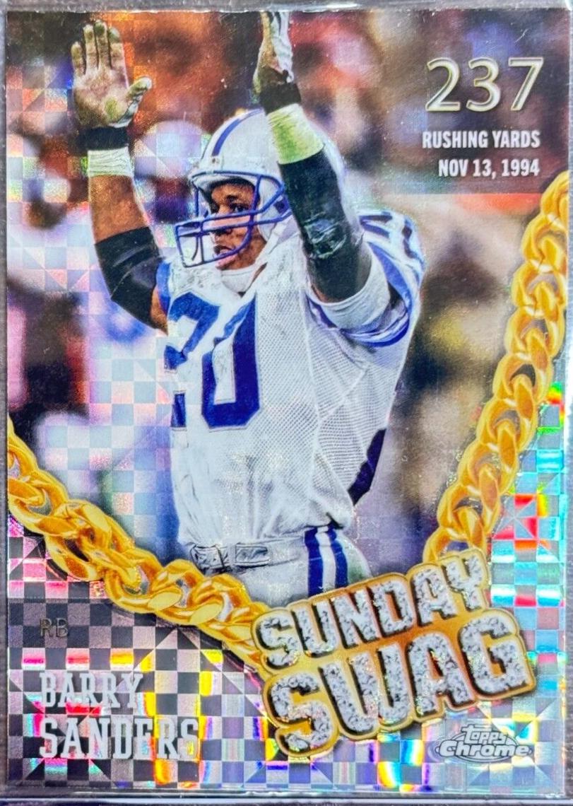 2024 Topps Chrome Sunday Swag Barry Sanders [X-Fractor] #SS-15 card