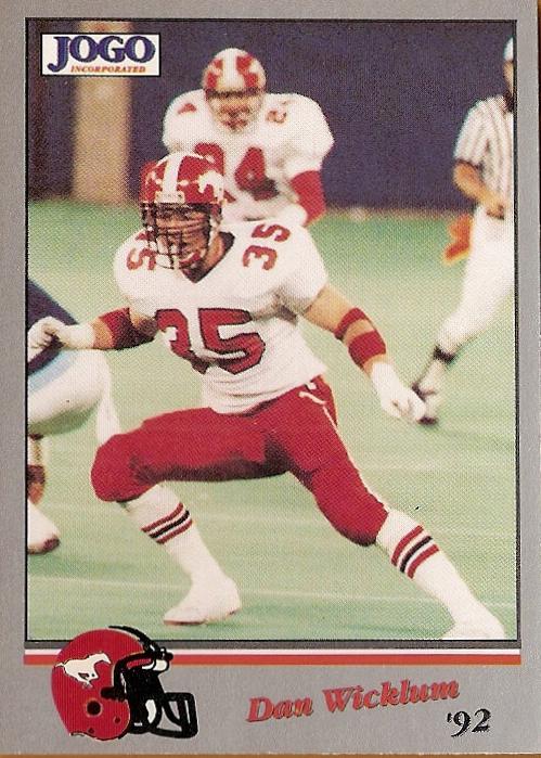 Dan Wicklum #51 1992 Jogo Cfl Football