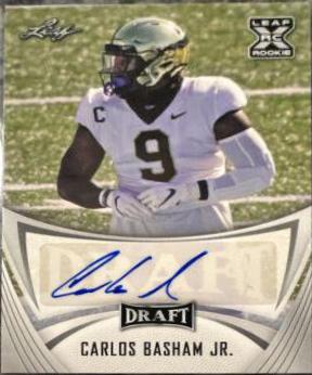 Carlos Basham Jr. #BA-CBJ Football Cards 2021 Leaf Draft Autograph