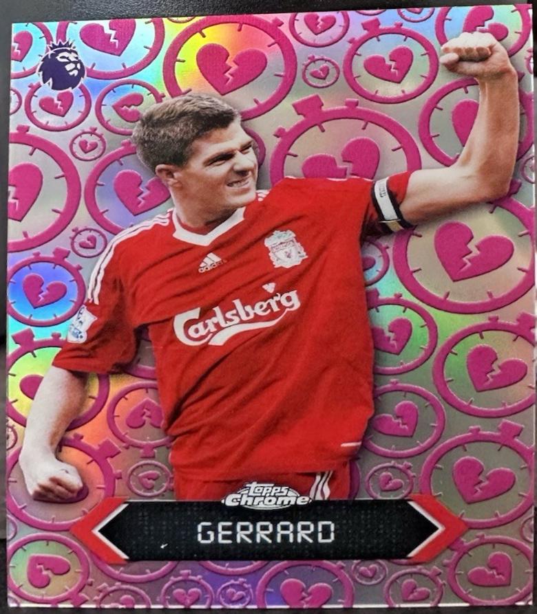 Steven Gerrard #STH-14 2025 Topps Chrome Premier League Stoppage Time Heartbreaker