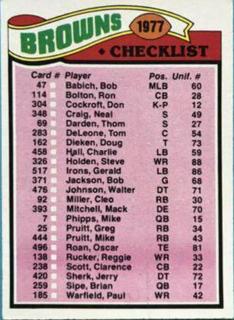 Browns Checklist