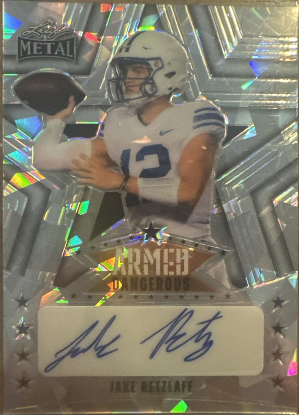 Jake Retzlaff #AD-JR2 2024 Leaf Metal Armed And Dangerous Autograph Football