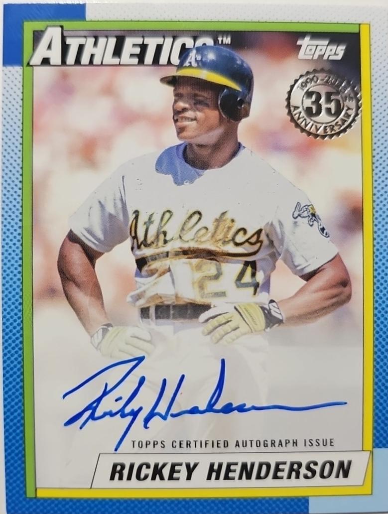 Rickey Henderson #90AU-RH Baseball Cards 2025 Topps 1990 Autograph