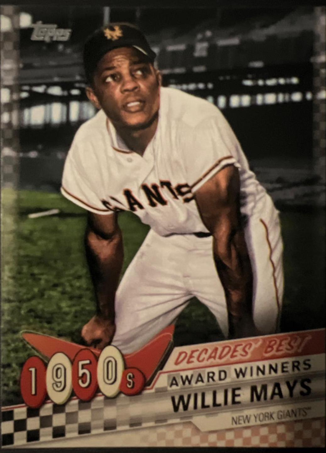 Willie Mays #DB-6 Baseball Cards 2020 Topps Decades' Best