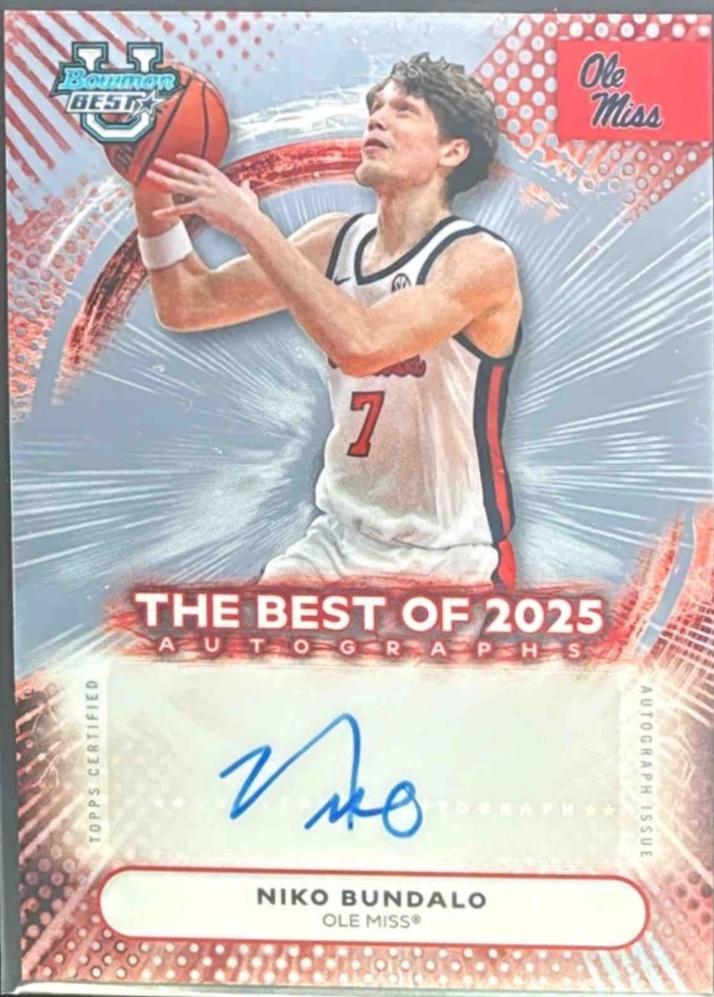 Niko Bundalo #BA-NB 2025-26 Bowman University Best Basketball The Best of 2025 Autographs