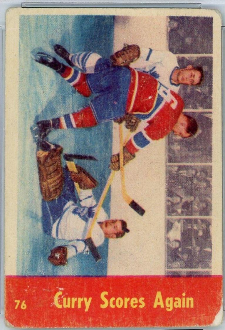 Curry Scores Again #76 1955 Parkhurst Quaker Oats Hockey