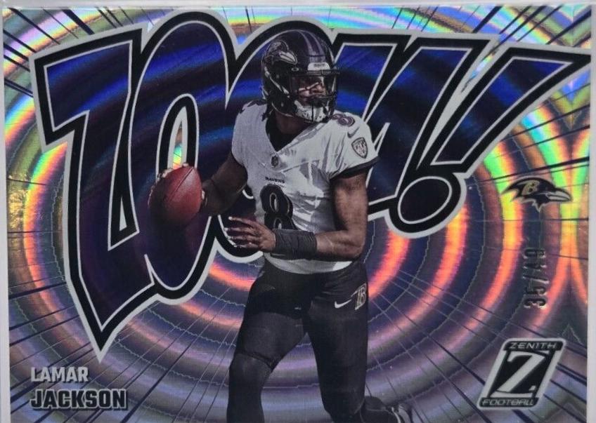 Lamar Jackson #8 Football Cards 2024 Panini Zenith Zoom Blue