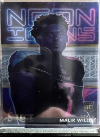 Malik Willis #NI-12 Football Cards 2022 Panini Select Neon Icons