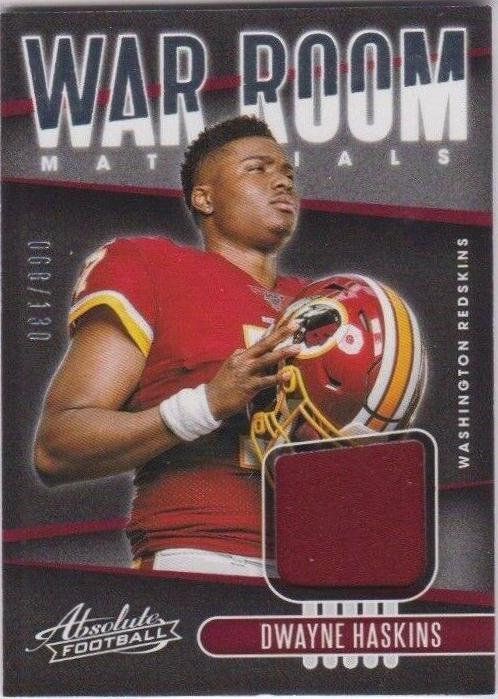 Dwayne Haskins #WAR-16 Football Cards 2019 Panini Absolute War Room Materials