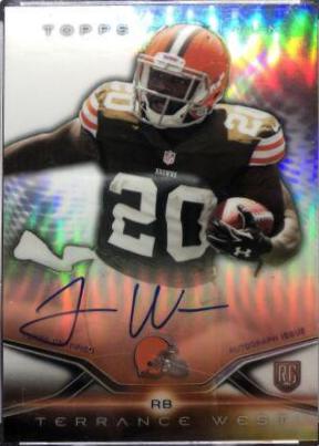 Terrance West #6 Football Cards 2014 Topps Platinum Rookie Autograph