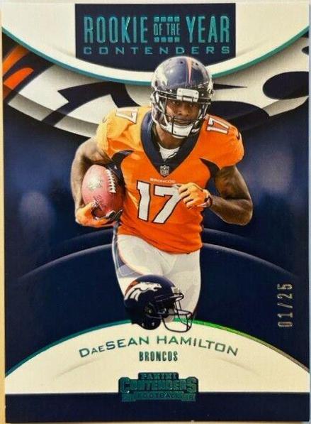 DaeSean Hamilton Football Cards 2018 Panini Contenders Rookie of the Year