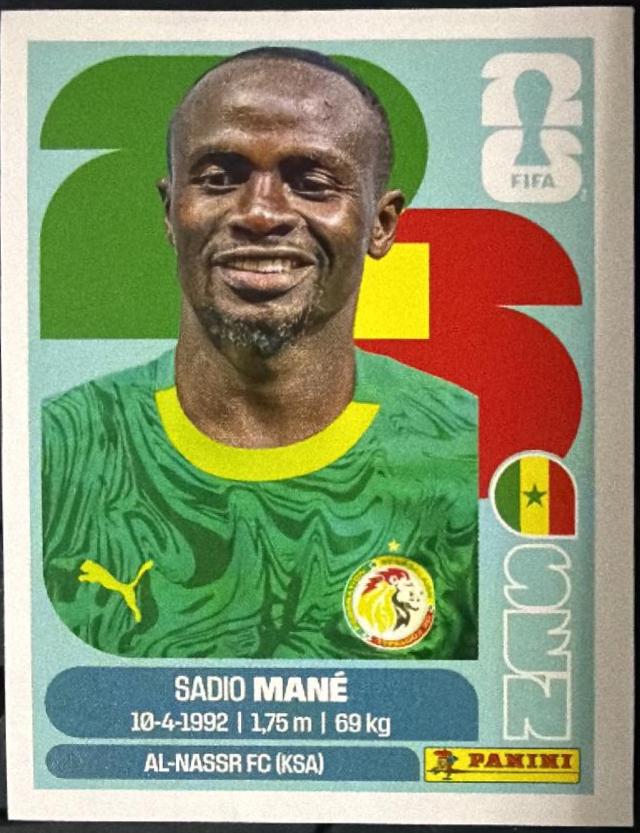 Sadio Mane #SEN15 2026 Panini FIFA World Cup Stickers