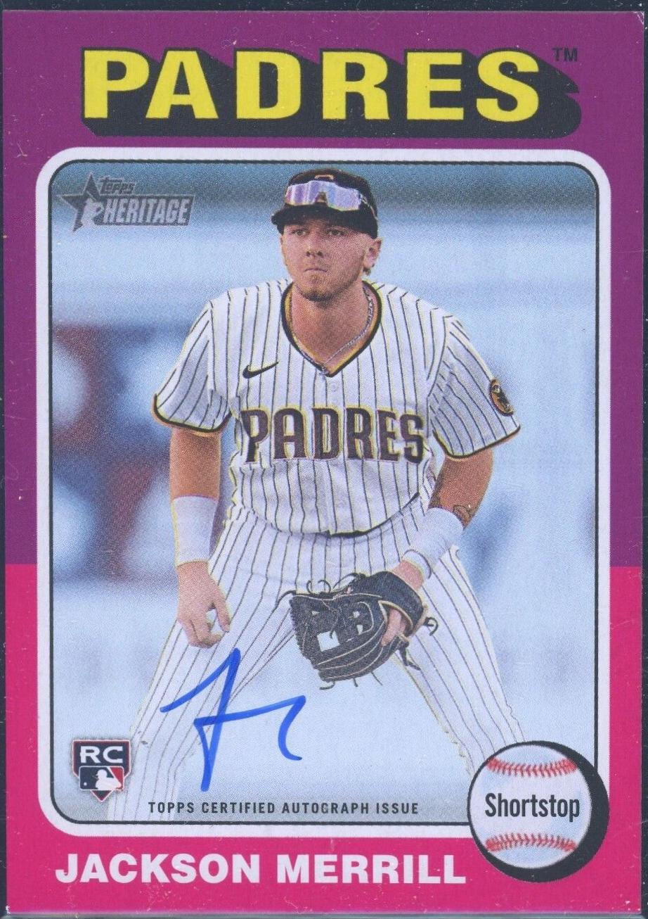 Jackson Merrill #ROA-JM Baseball Cards 2024 Topps Heritage Real One Autograph