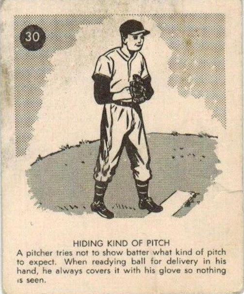 Hiding the Pitch #30 Baseball Cards 1952 Parkhurst Frostade
