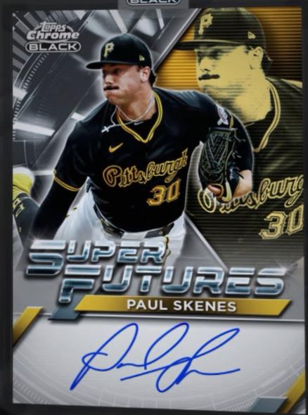 Paul Skenes #FSA-PS Baseball Cards 2025 Topps Chrome Black Super Futures Autograph