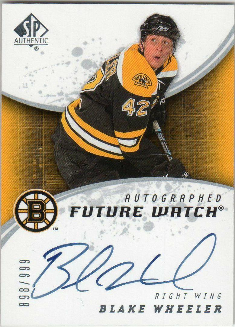 Blake Wheeler #219 2008-09 SP Authentic Hockey