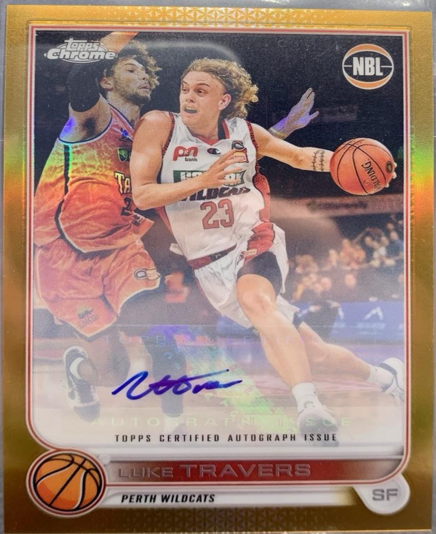 Luke Travers #A-LT Basketball Cards 2023 Topps Chrome NBL Autographs