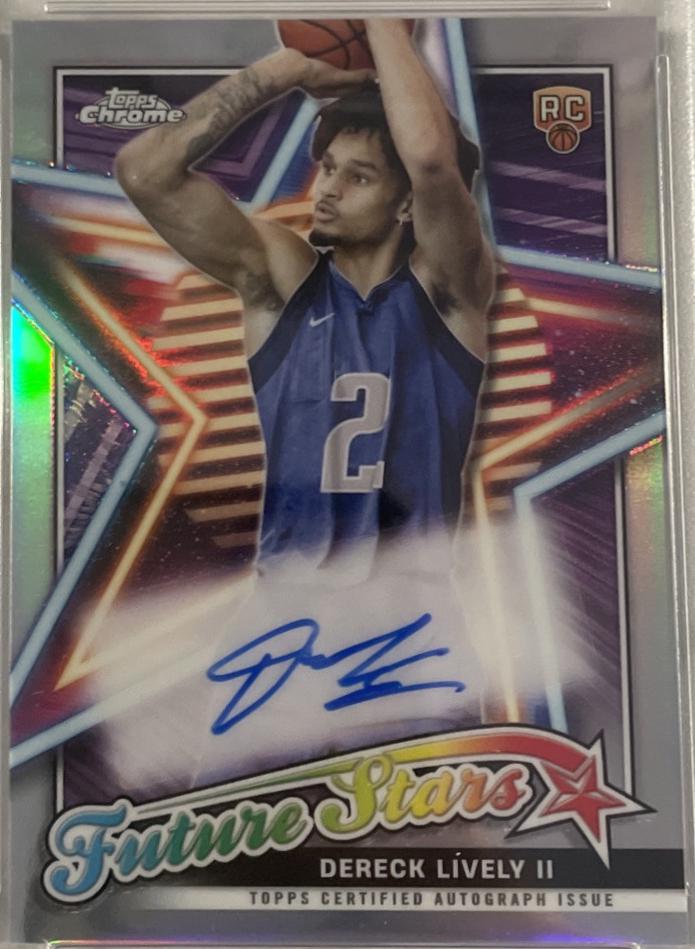 Dereck Lively II #FSA-DEL Basketball Cards 2023 Topps Chrome Future Stars Autograph