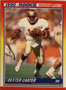 Dexter Carter #657 Football Cards 1990 Panini Score