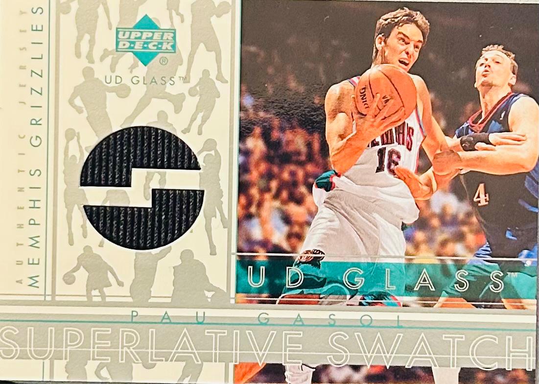 Pau Gasol #PG-S Basketball Cards 2003 Upper Deck Glass Game Gear Jersey