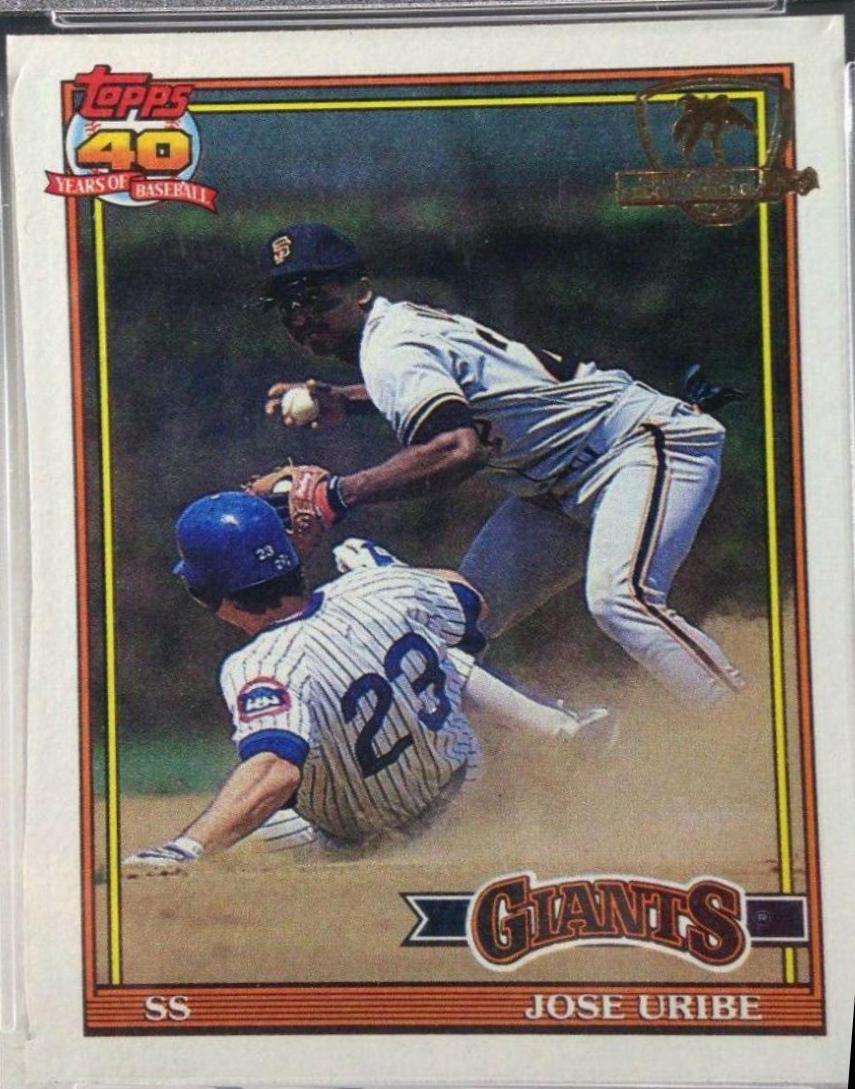 Jose Uribe #158 Baseball Cards 1991 Topps Desert Shield