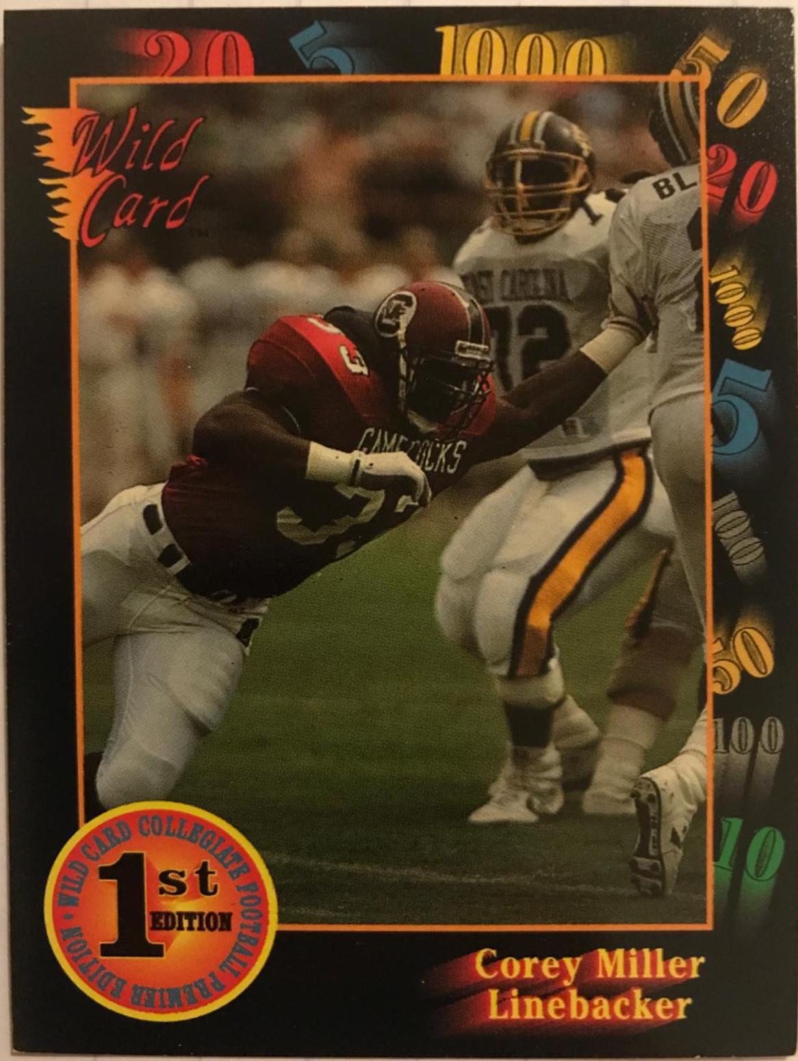 Corey Miller #9 Football Cards 1991 Wild Card College Draft Picks